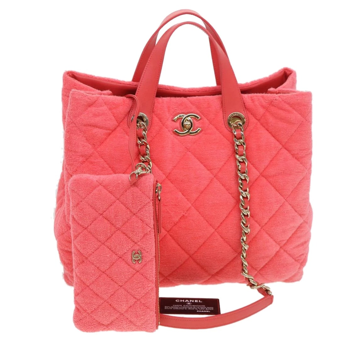 CHANEL CHAIN HAND BAG PILE 2WAY PINK: CHANEL Chain Hand Bag Pile 2way Pink Brand: CHANEL Type/Style: Hand Bag Material: Pile Color: Pink Size: Size(Inch) W13.8 x H11.8 x D3.1inch(Approx) Accessories: None Accessories Notice: W