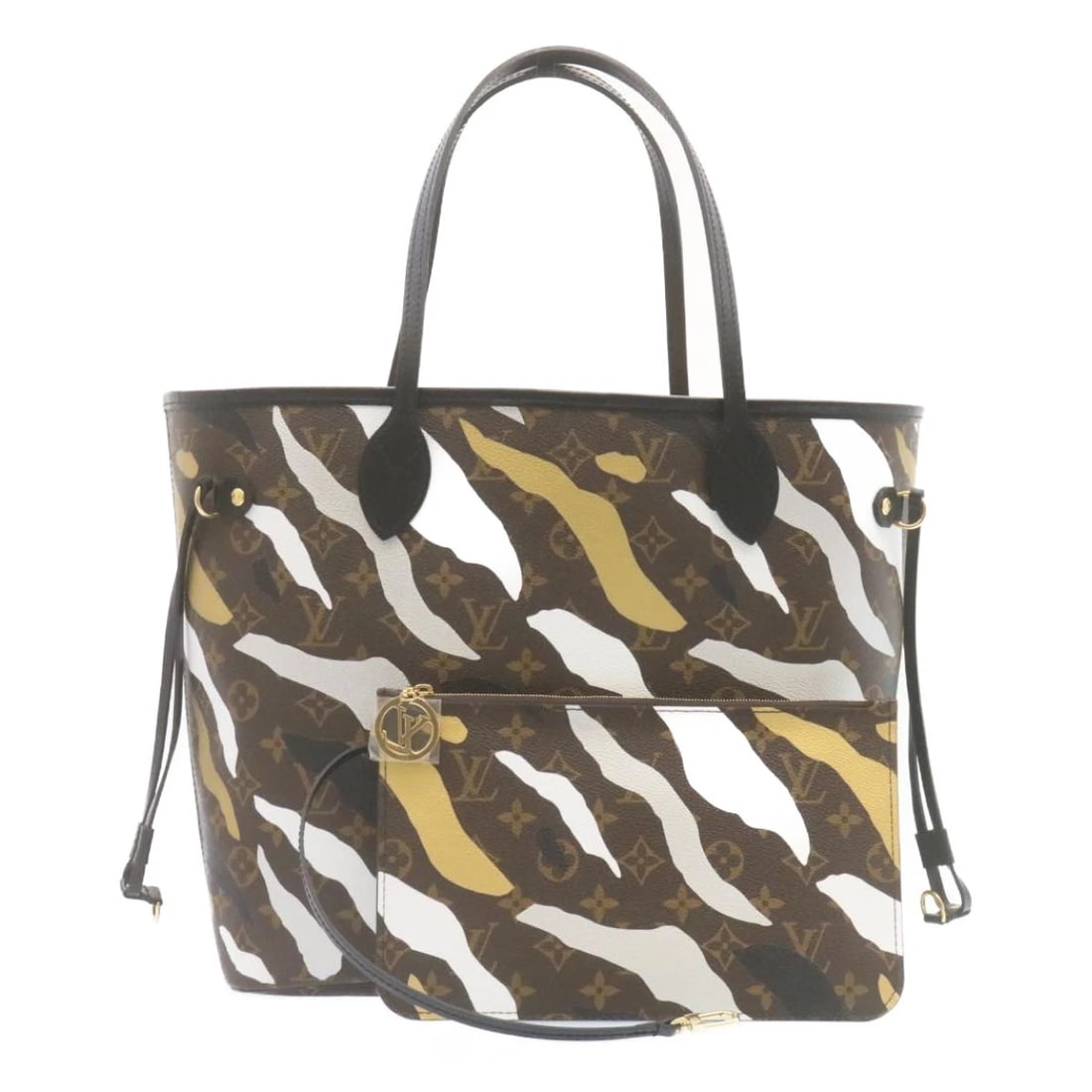 LOUIS VUITTON ? LOL MONOGRAM CAMOUFLAGE NEVERFULL MM TOTE BAG: LOUIS VUITTON ? LOL Monogram Camouflage Neverfull MM Tote Bag Brand: LOUIS VUITTON Type/Style: Tote Bag Material: Monogram Canvas Color: Monogram Size: Size(Inch) W12.2 x H11.2 x D6.7inch(Approx) Hand