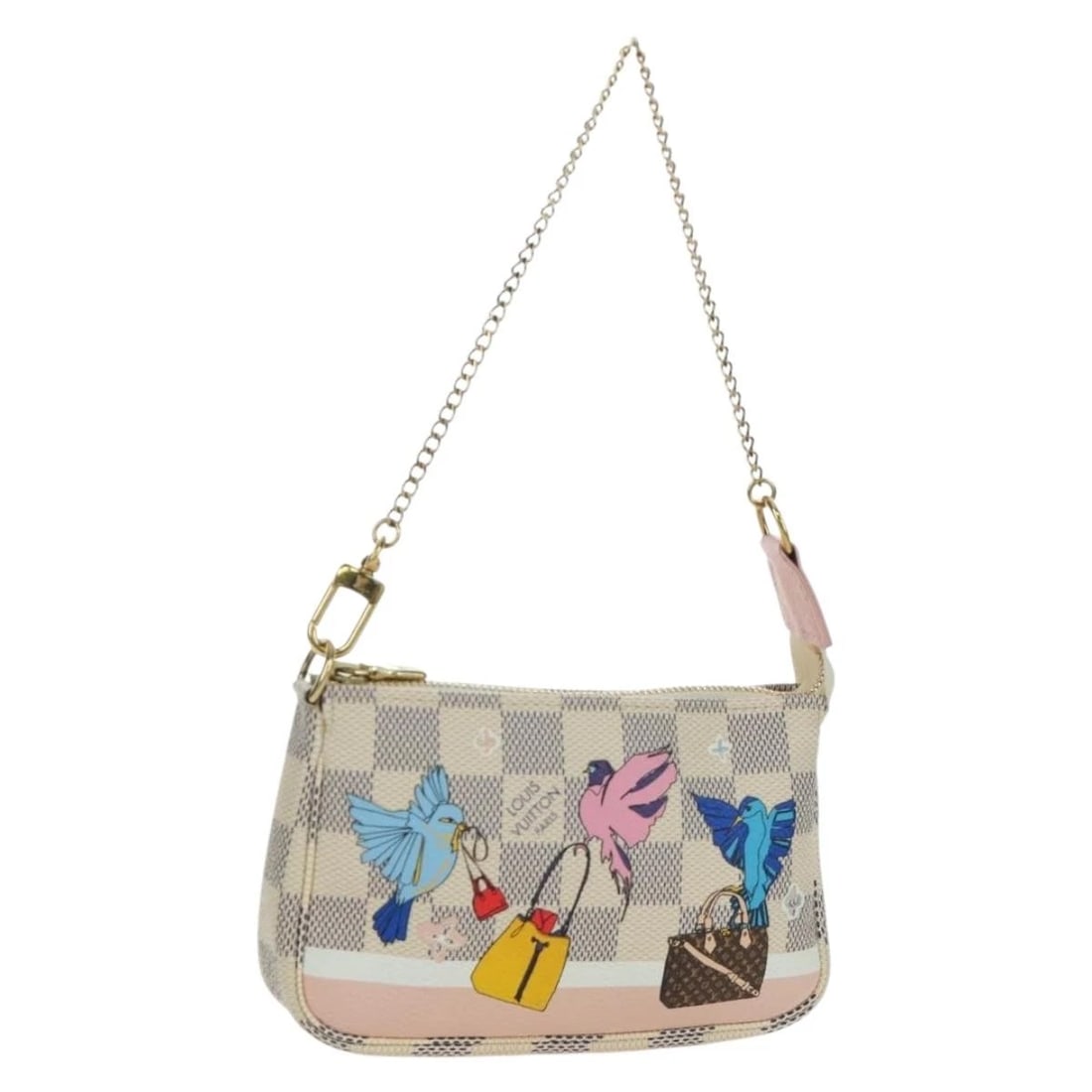 LOUIS VUITTON DAMIER AZUR MINI POCHETTE AESSOIRES POUCH: LOUIS VUITTON Damier Azur Mini Pochette Aessoires Pouch Brand: LOUIS VUITTON Type/Style: Accessory Pouch Material: Damier Azur Canvas Color: Damier Azur Size: Size(Inch) W5.9 x H3.7 x D1.0inch(Approx)