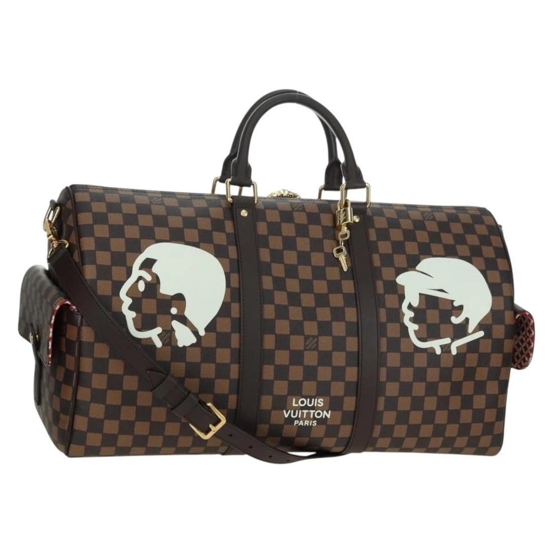 LOUIS VUITTON DAMIER FRIENDSHIP NIGO KEEPALL BANDOULIERE 50 (1 of 6)