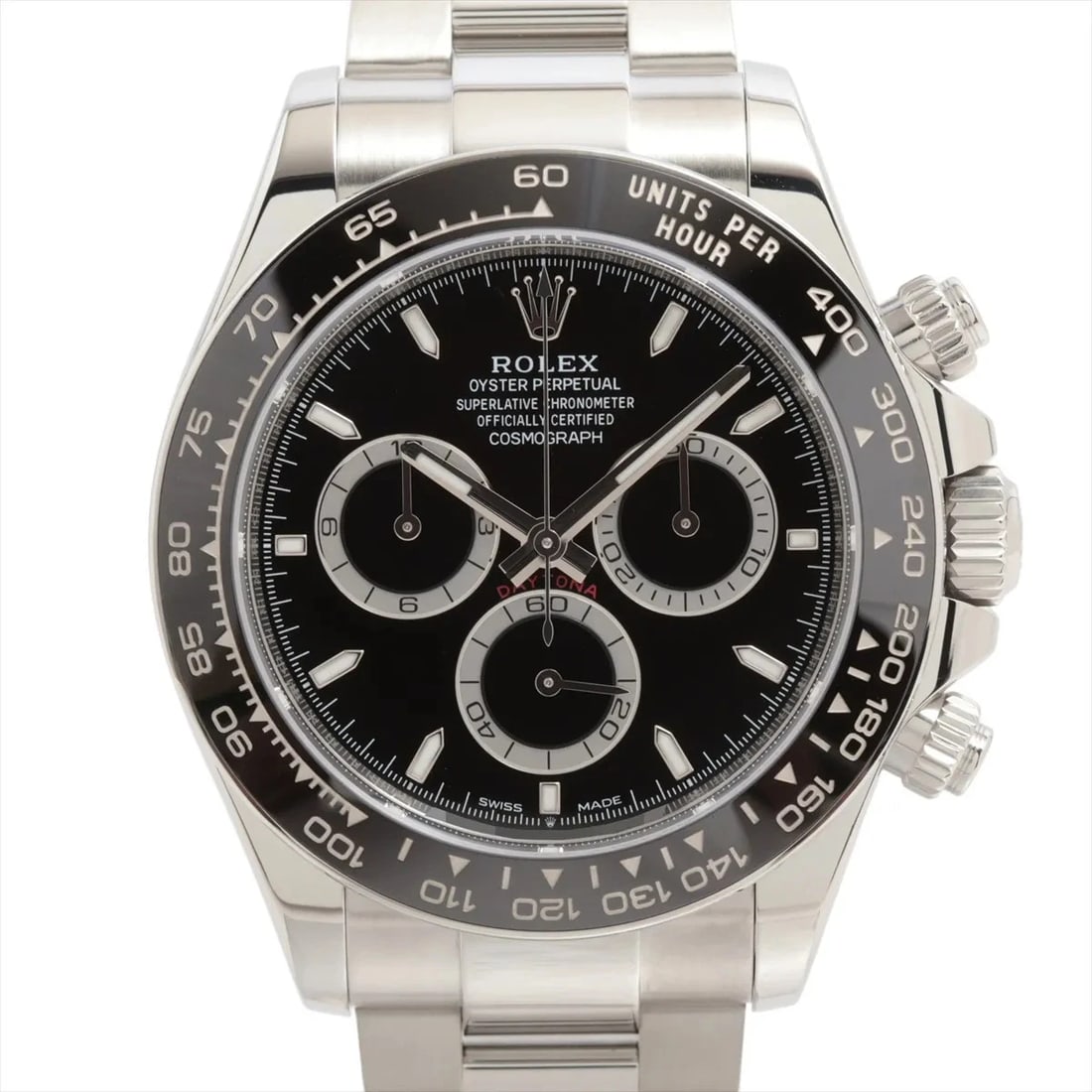 ROLEX COSMOGRAPH DAYTONA SS AT BLACK DIAL WATCH: Rolex Cosmograph Daytona SS AT black dial Brand: Rolex Type/Style: Wristwatch Material: SS Color: Dial Color Black Size: Case:W1.6 x H1.6inch / W40 x H40 Circumference of Wrist:7.5inch / 19 Access