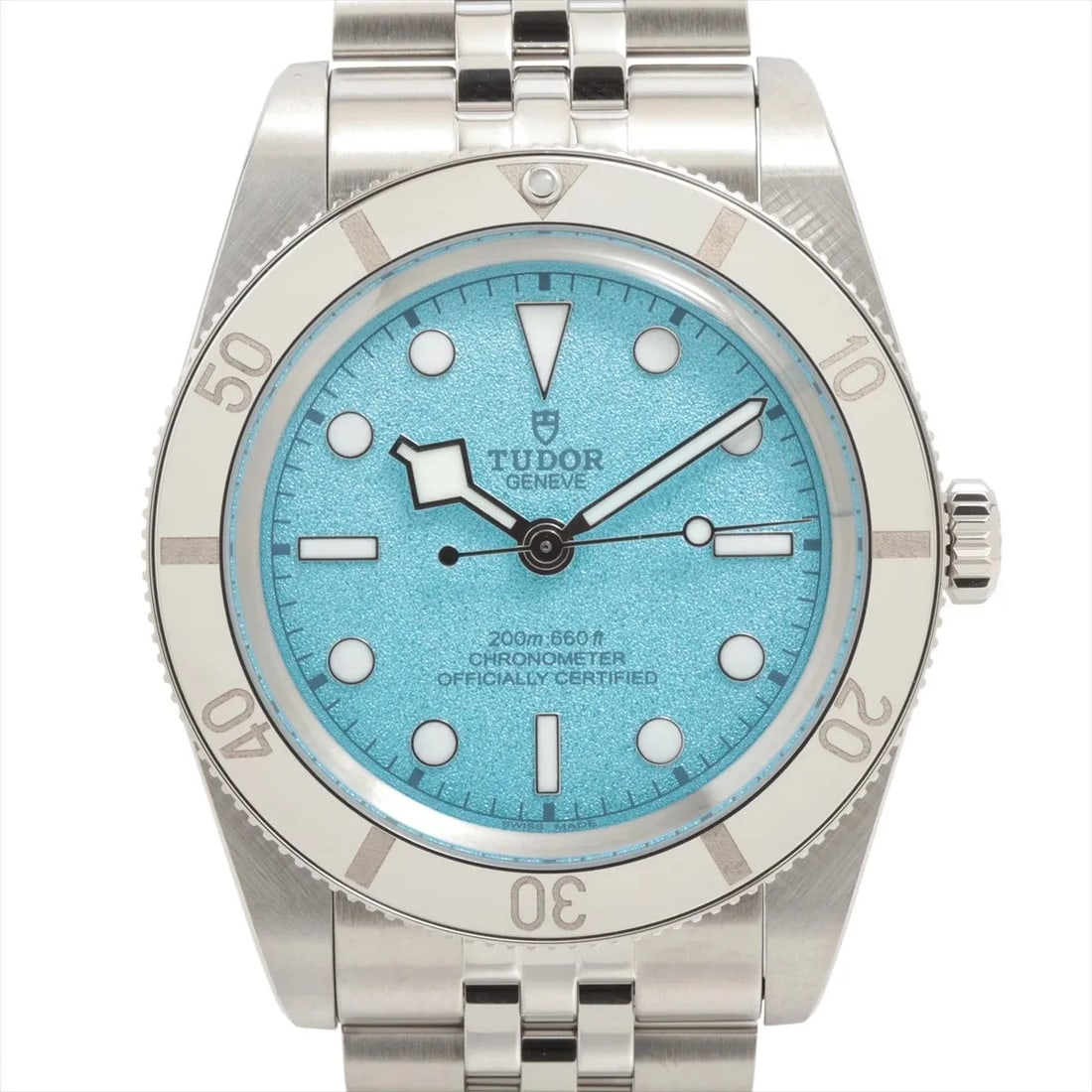 TUDOR BLACK BAY SS AT LAGOON BLUE DIAL WATCH: Tudor Black bay SS AT lagoon blue dial Brand: Tudor Type/Style: Wristwatch Material: SS Color: Dial Color lagoon blue Size: Case:W1.2 x H1.2inch / W37 x H37 Circumference of Wrist:8.1inch / 20.5 A