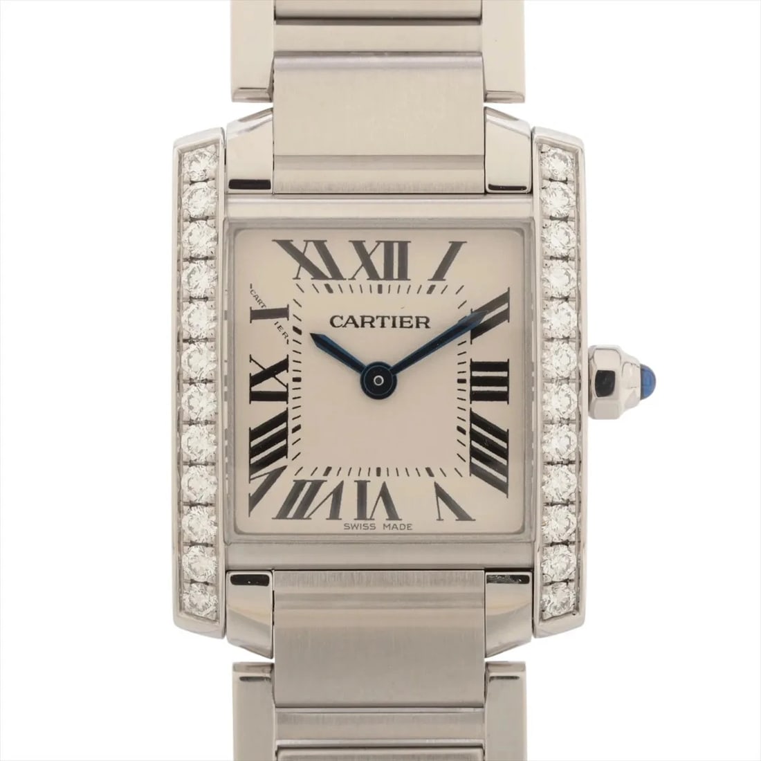 CARTIER TANK FRANCAISE SM SS QZ IVORY-FACE WATCH: Cartier Tank Francaise SM SS QZ Ivory-Face Brand: Cartier Type/Style: Wristwatch Material: SS Color: Dial Color Ivory Size: Case:W0.8 x H0.8inch / W20.3 x H25.3 Circumference of Wrist:6.7inch / 17