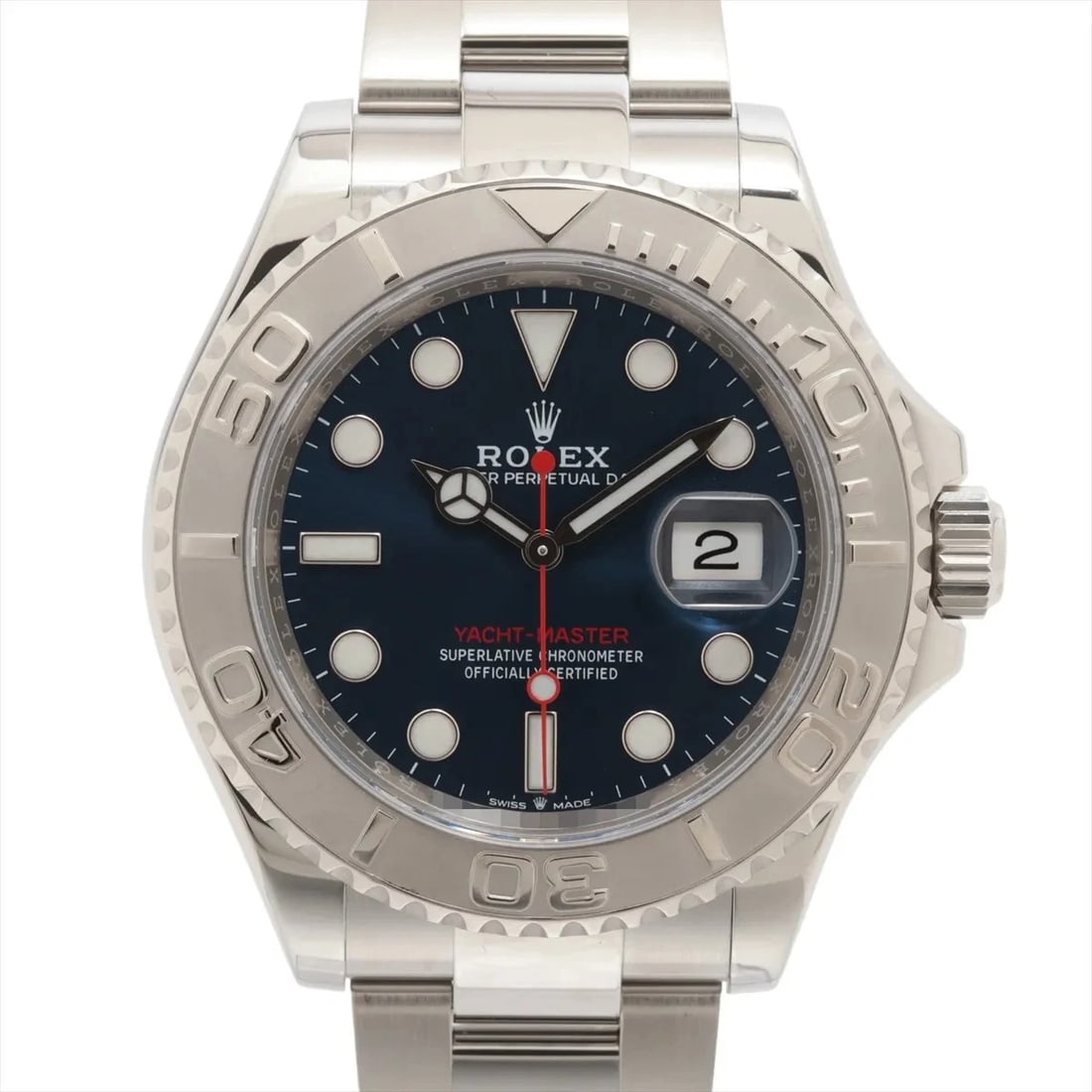 ROLEX YACHT-MASTER PT?SS AT BLUE DIAL WATCH: Rolex Yacht-Master PT?SS AT blue dial Brand: Rolex Type/Style: Wristwatch Material: PT?SS Color: Dial Color Blue Size: Case:W1.6 x H1.6inch / W40 x H40 Circumference of Wrist:7.7inch / 19.5 Access