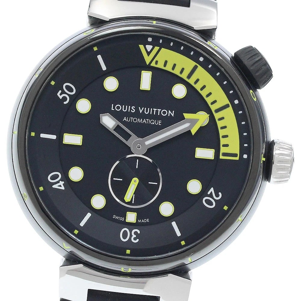 LOUIS VUITTON TAMBOUR STREET DIVER SMALL AUTOMATIC WATCH: Louis Vuitton Tambour Street Diver Small Automatic Watch Brand: LOUIS VUITTON Type/Style: Wristwatch Material: SS Color: Black dial Size: Case size: Approx. 44mm Wrist size: Approx. 20cm Accessori
