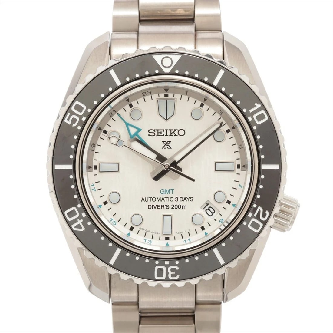 SEIKO PROSPEX MECHANICAL DIVERS GMT AUTOMATIC SILVER STAINLESS STEEL WATCH: Seiko Prospex Mechanical Divers Gmt Automatic Silver Stainless Steel Watch Brand: SEIKO Type/Style: Wristwatch Material: Stainless Steel Color: White dial Size: Case size: 42mm Wrist size: Approx. 19.
