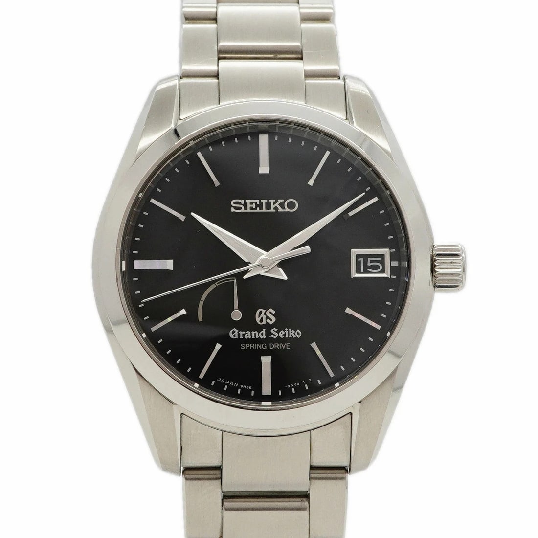 GRAND SEIKO AUTOMATIC BLACK DIAL WATCH: Grand Seiko Automatic Black Dial Watch Brand: SEIKO Type/Style: Wristwatch Material: Stainless Steel Color: Black dial Size: Case size: 38.8mm Wrist size: Approx. 18cm Accessories: None Ac
