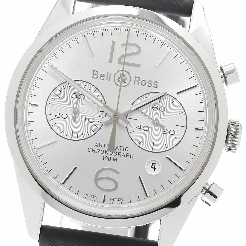 BELL ROSS CHRONOGRAPH AUTOMATIC SILVER DIAL STAINLESS STEEL WATCH: Bell Ross Chronograph Automatic Silver Dial Stainless Steel Watch Brand: Outlet Type/Style: Material: Stainless Steel Color: Silver dial Size: Case size: 41mm Wrist size: Approx. 21cm Accessories: