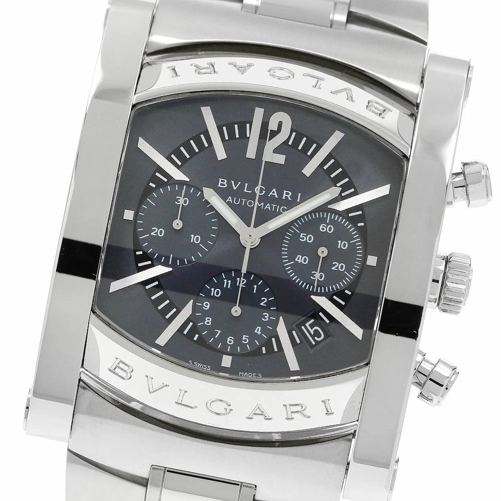 BVLGARI ASSIOMA CHRONOGRAPH AUTOMATIC GREY DIAL STAINLESS STEEL WATCH: Bvlgari Assioma Chronograph Automatic Grey Dial Stainless Steel Watch Brand: BVLGARI Type/Style: Wristwatch Material: Stainless Steel Color: Grey dial Size: Case size: 38mm Wrist size: Approx. 16 + 3.
