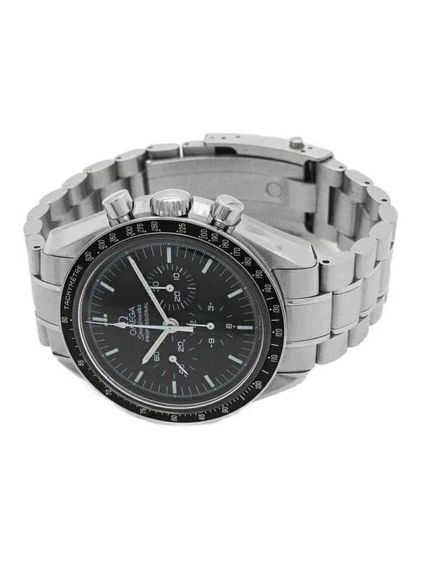 OMEGA SPEEDMASTER PROFESSIONAL MOONWATCH MANUAL WINDING BLACK WATCH: Omega Speedmaster Professional Moonwatch Manual Winding Black Watch Brand: OMEGA Type/Style: Wristwatch Material: Stainless Steel Color: Black dial Size: Case size: 41mm Wrist size: 18cm Accessori