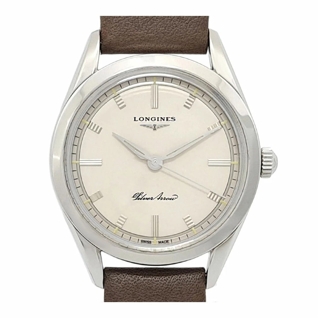 LONGINES HERITAGE CLASSIC SILVER ARROW AUTOMATIC SILVER WATCH (1 of 3)