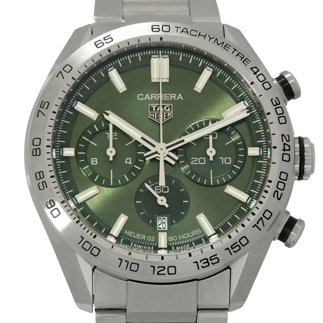 TAG HEUER CARRERA CHRONOGRAPH CALIBRE AUTOMATIC GREEN WATCH (1 of 2)