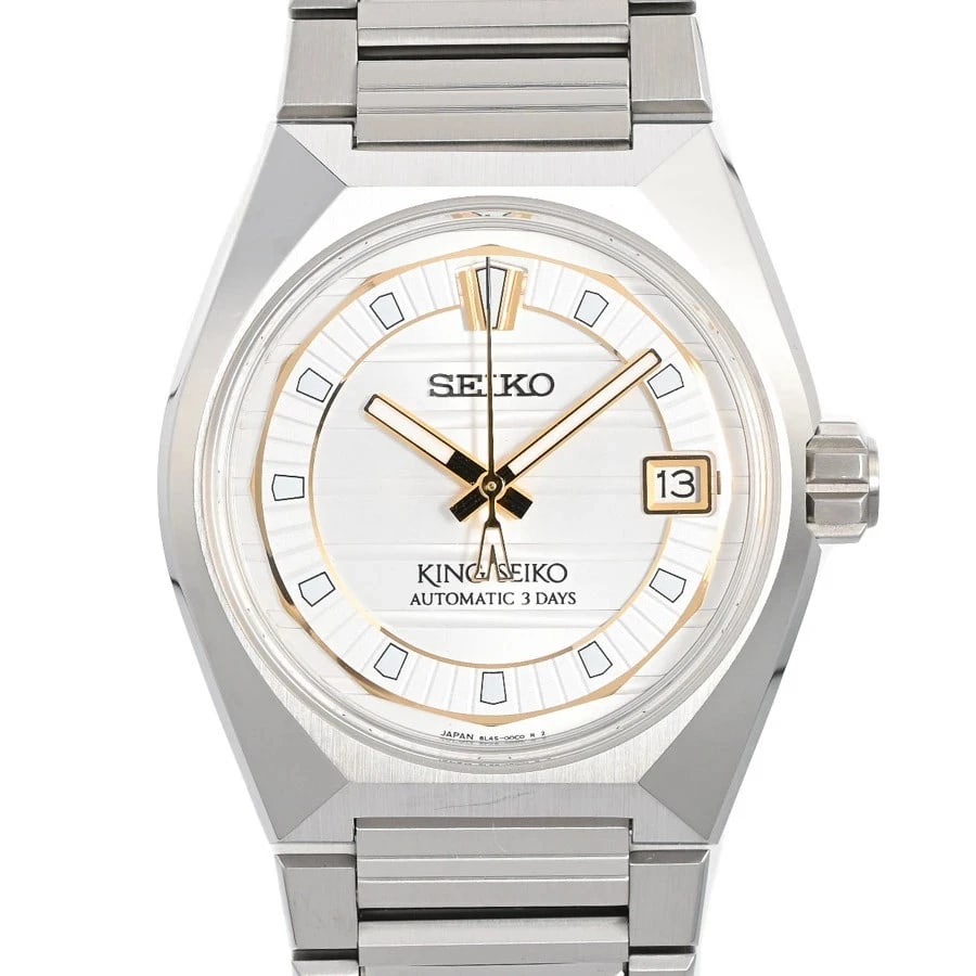 KING SEIKO SALON EXCLUSIVE MODEL AUTOMATIC WATCH: King Seiko Salon Exclusive Model Automatic Watch Brand: SEIKO Type/Style: Wristwatch Material: Stainless Steel Color: white dial Size: Case size: 40mm Wrist size: Approx. 20cm Accessories: None