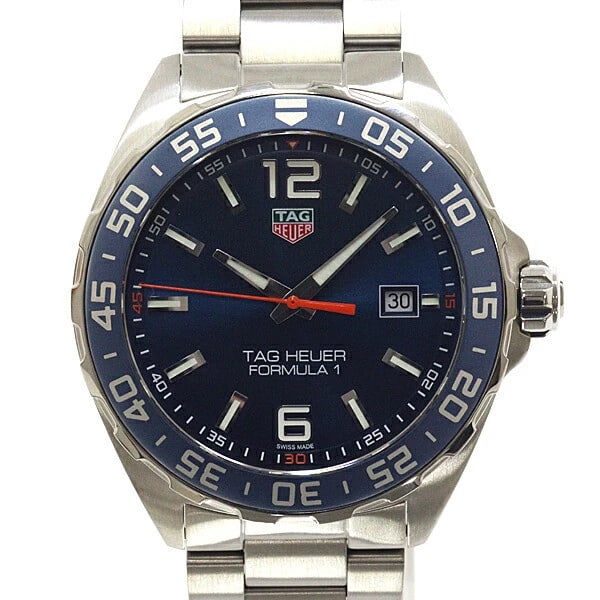 TAG HEUER FORMULA BLUE QUARTZ MOVEMENT STAINLESS STEEL WATCH: Tag Heuer Formula Blue Quartz Movement Stainless Steel Watch Brand: TAG HEUER Type/Style: Wristwatch Material: Stainless Steel Color: Blue dial Size: Case size: 43mm Wrist size: 20cm Accessories: