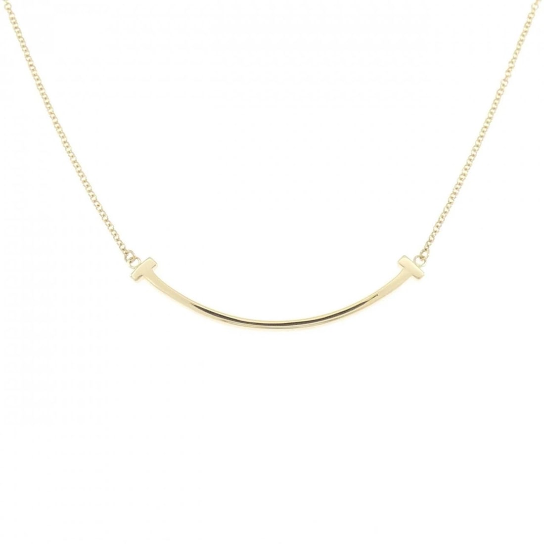 TIFFANY&CO. T SMILE SMALL NECKLACE: TIFFANY&Co. T Smile Small Necklace Brand: TIFFANY&Co. Type/Style: TIFFANY&Co. Necklace Material: 750yellow gold, Color: Yellow Gold Size: Length 40?46cm Actual Size Pendant Length approx. x width