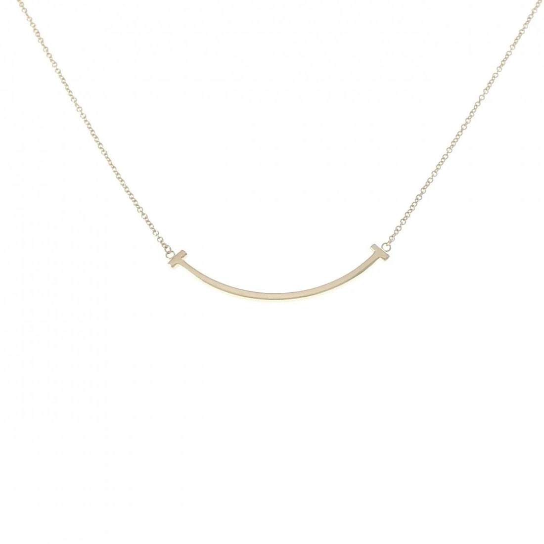 TIFFANY&CO. T SMILE SMALL NECKLACE: TIFFANY&Co. T Smile Small Necklace Brand: TIFFANY&Co. Type/Style: TIFFANY&Co. Necklace Material: 750 yellow gold, Color: Yellow Gold Size: Length 39-46cm Actual Size Pendant Length approx. x width