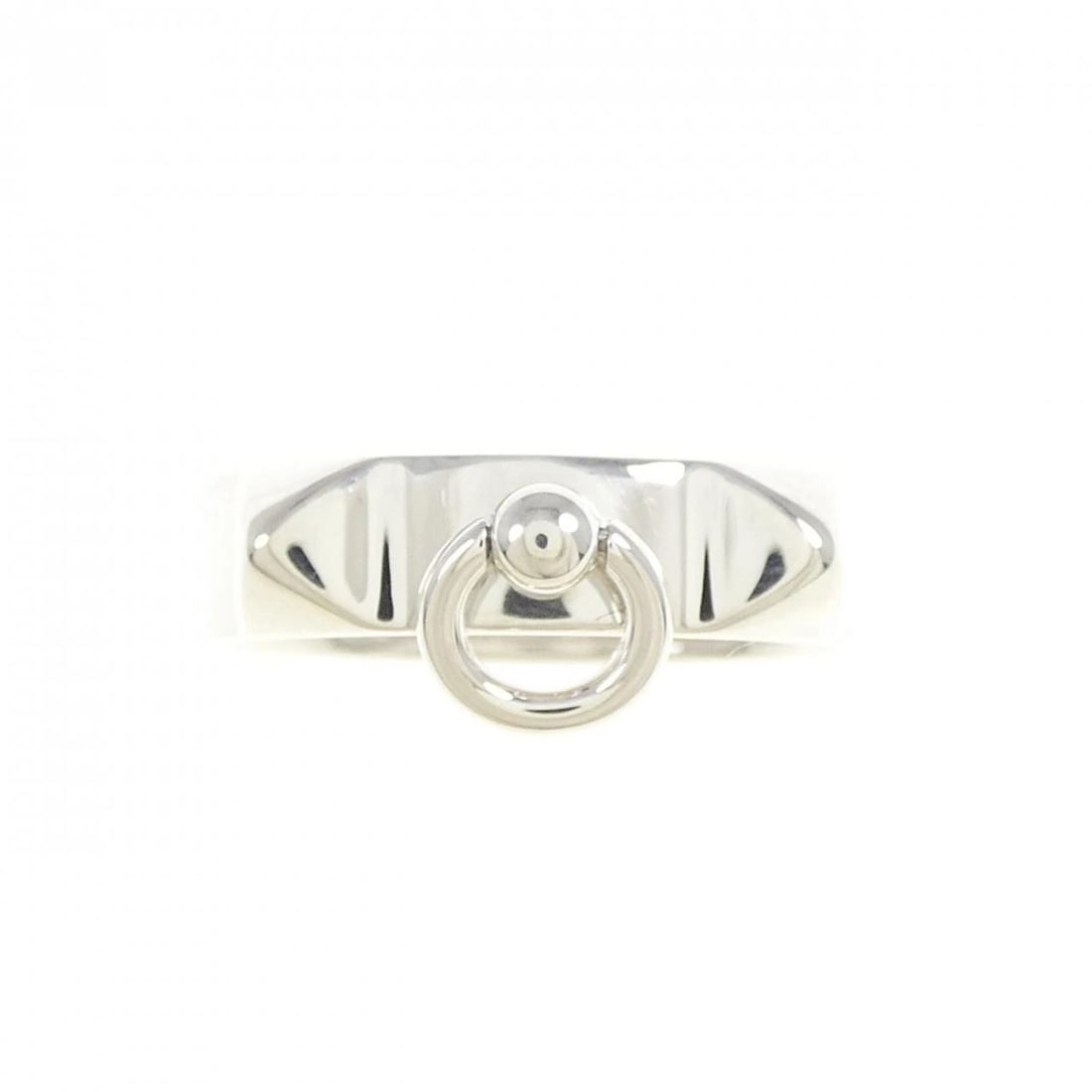 HERMES COLLIER DE CHIEN RING: Hermes Collier de Chien Ring Brand: HERMES Type/Style: Hermes Ring Material: 925Silver, Color: Silver Size: US 8 1/4 Accessories: None Accessories Notice: When purchasing pre-owned goods, please