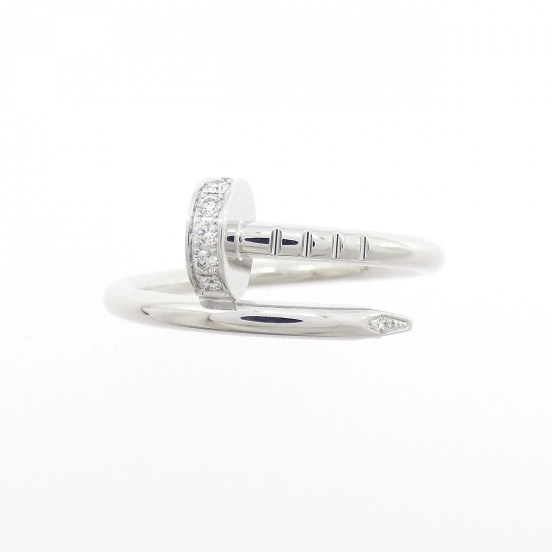 CARTIER JUSTE UN CLOU SMALL RING: Cartier Juste un Clou small ring Brand: CARTIER Type/Style: Cartier Ring Material: 750 white gold, Main Stone Natural Color: white gold Size: US 4 Accessories: None Accessories Notice: Whe
