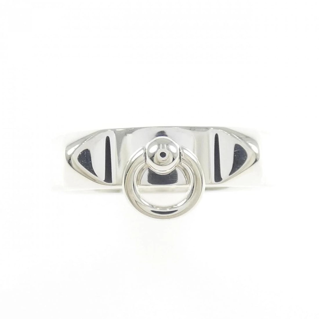 HERMES COLLIER DE CHIEN RING: Hermes Collier de Chien Ring Brand: HERMES Type/Style: Hermes Ring Material: 925Silver, Color: Silver Size: US 8 1/2 Accessories: None Accessories Notice: When purchasing pre-owned goods, please