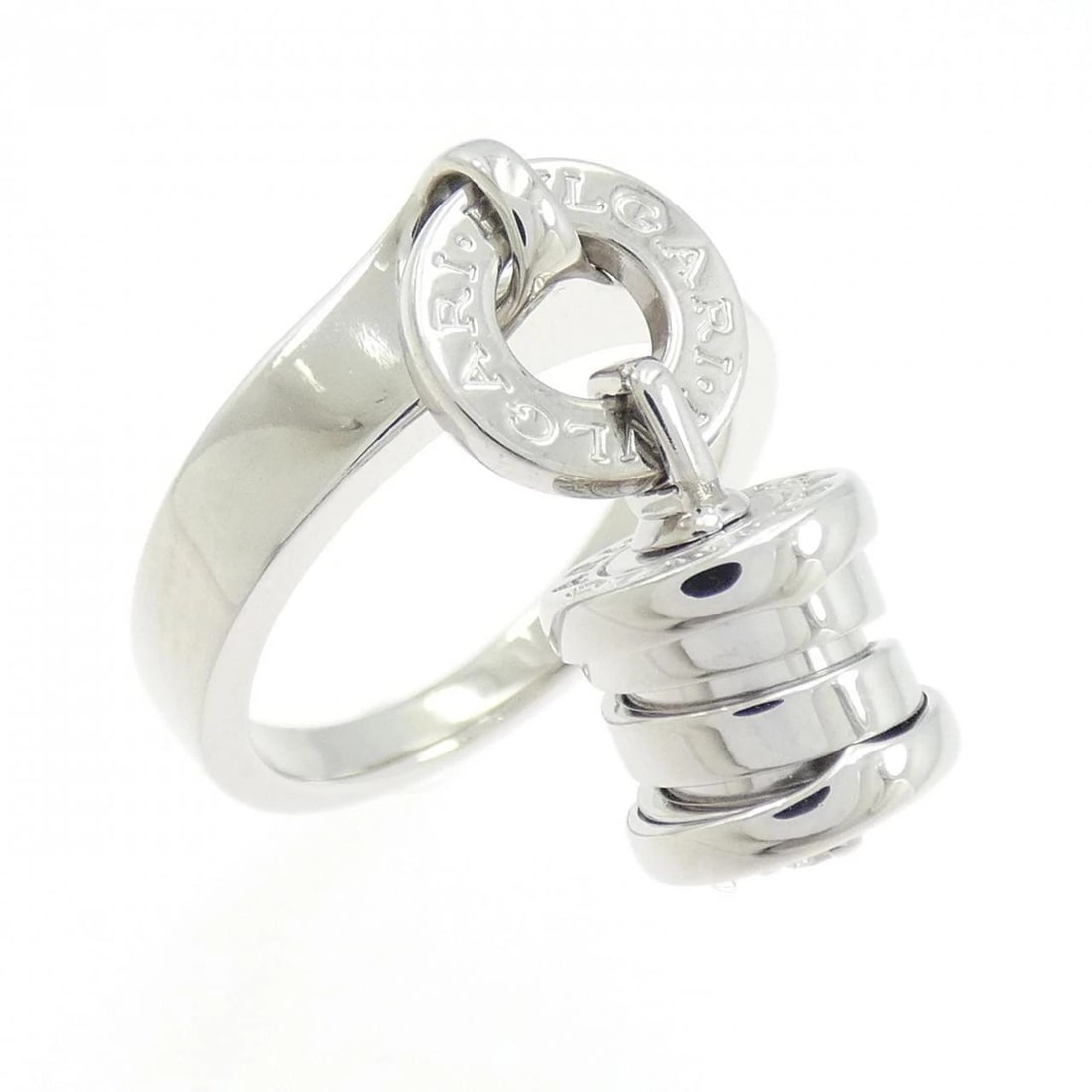 BVLGARI B.ZERO1 ELEMENT RING: Bvlgari B.zero1 Element Ring Brand: BVLGARI Type/Style: Bulgari Ring Material: 750 white gold, Main Stone Natural Color: white gold Size: US 4 1/2 Accessories: None Accessories Notice: Whe