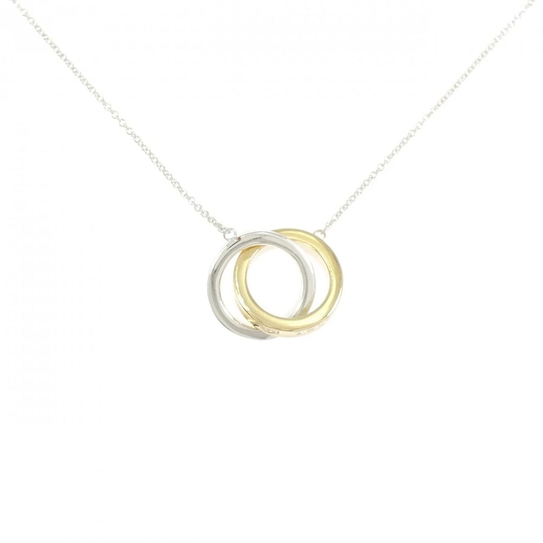 TIFFANY & CO. INTERLOCKING NECKLACE: TIFFANY & Co. Interlocking Necklace Brand: TIFFANY&Co. Type/Style: TIFFANY&Co. Necklace Material: 925Silver/750Yellow Gold, Color: Yg,Silver Size: Actual Size Motif maximum width approx.: 14.0mm