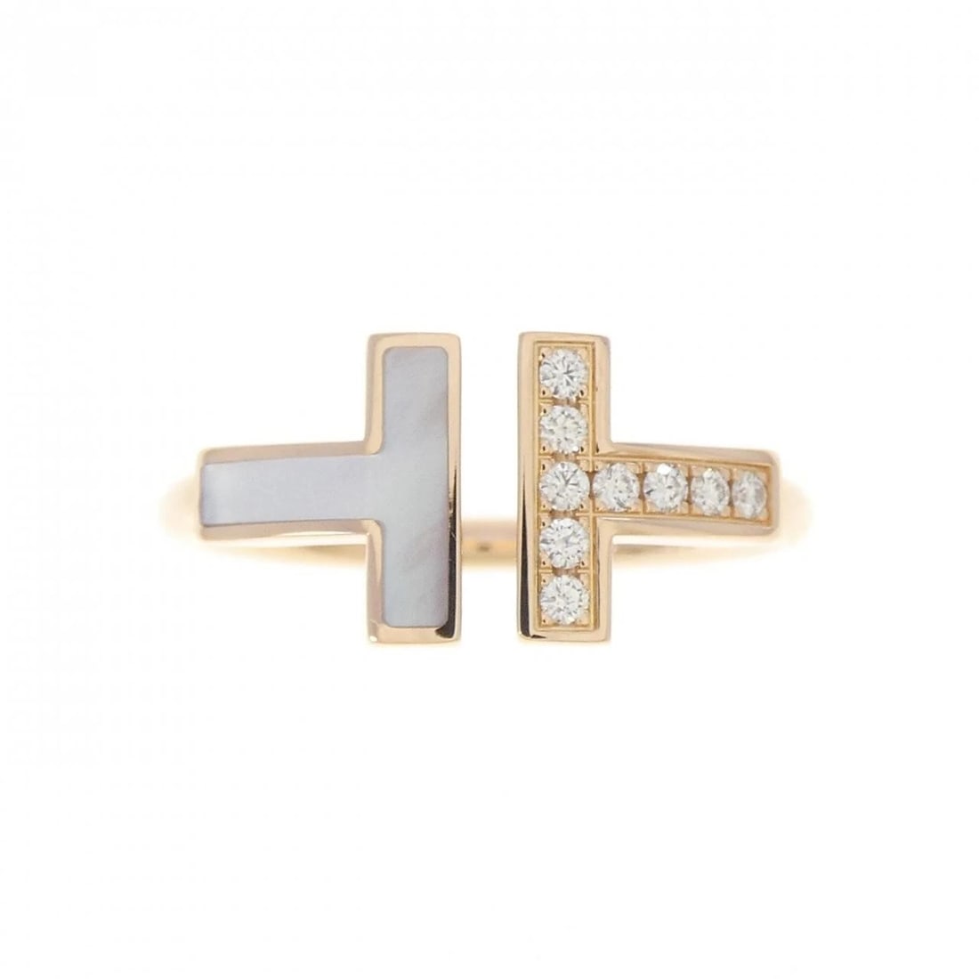 TIFFANY & CO. T-WIRE RING: TIFFANY & Co. T-wire ring Brand: TIFFANY&Co. Type/Style: TIFFANY & Co. Ring Material: 750 Pink Gold, Main Stone Mother Of Pearl Color: Pink Gold Size: US 5 3/4 Accessories: None Accessories Notice: