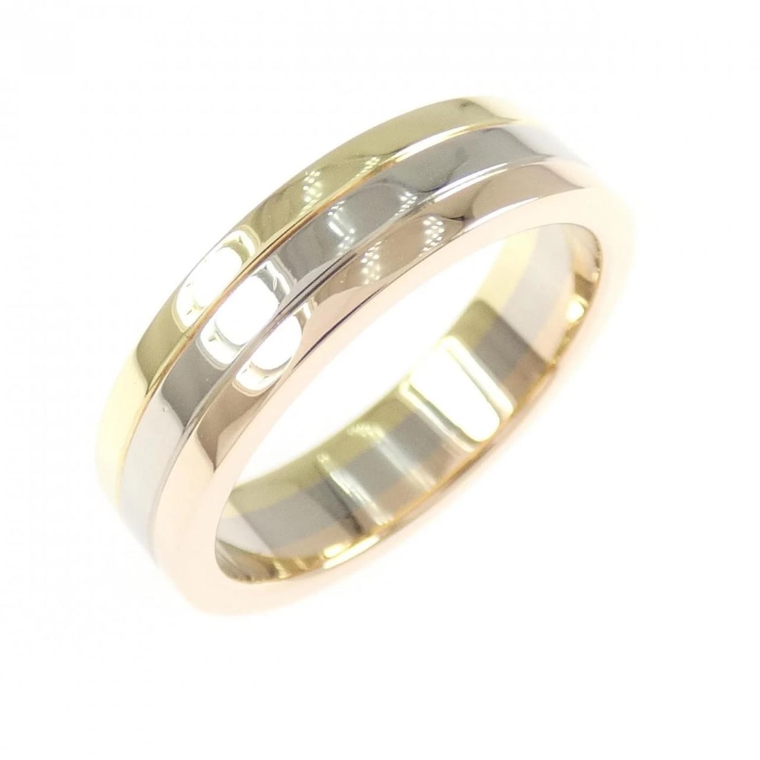 CARTIER LOUIS CARTIER E RING: Cartier Louis Cartier Ring Brand: CARTIER Type/Style: Cartier Ring Material: 750 Yellow Gold/750 White Gold/750 Pink Gold, Color: YG,WG,PG Size: US 5 Accessories: None Accessories Notice: