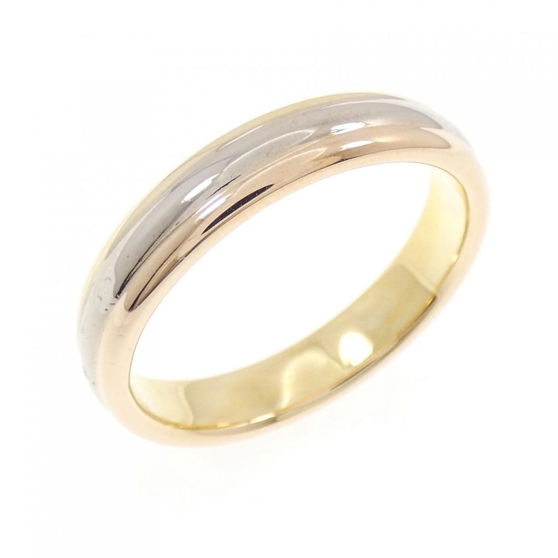 CARTIER THREE-COLOR WEDDING RING: Cartier Three-Color Wedding Ring Brand: CARTIER Type/Style: Cartier ring Material: 750 Yellow Gold/750 White Gold/750 Pink Gold, Color: YG,WG,PG Size: US 10 Accessories: None Accessories Notice: When