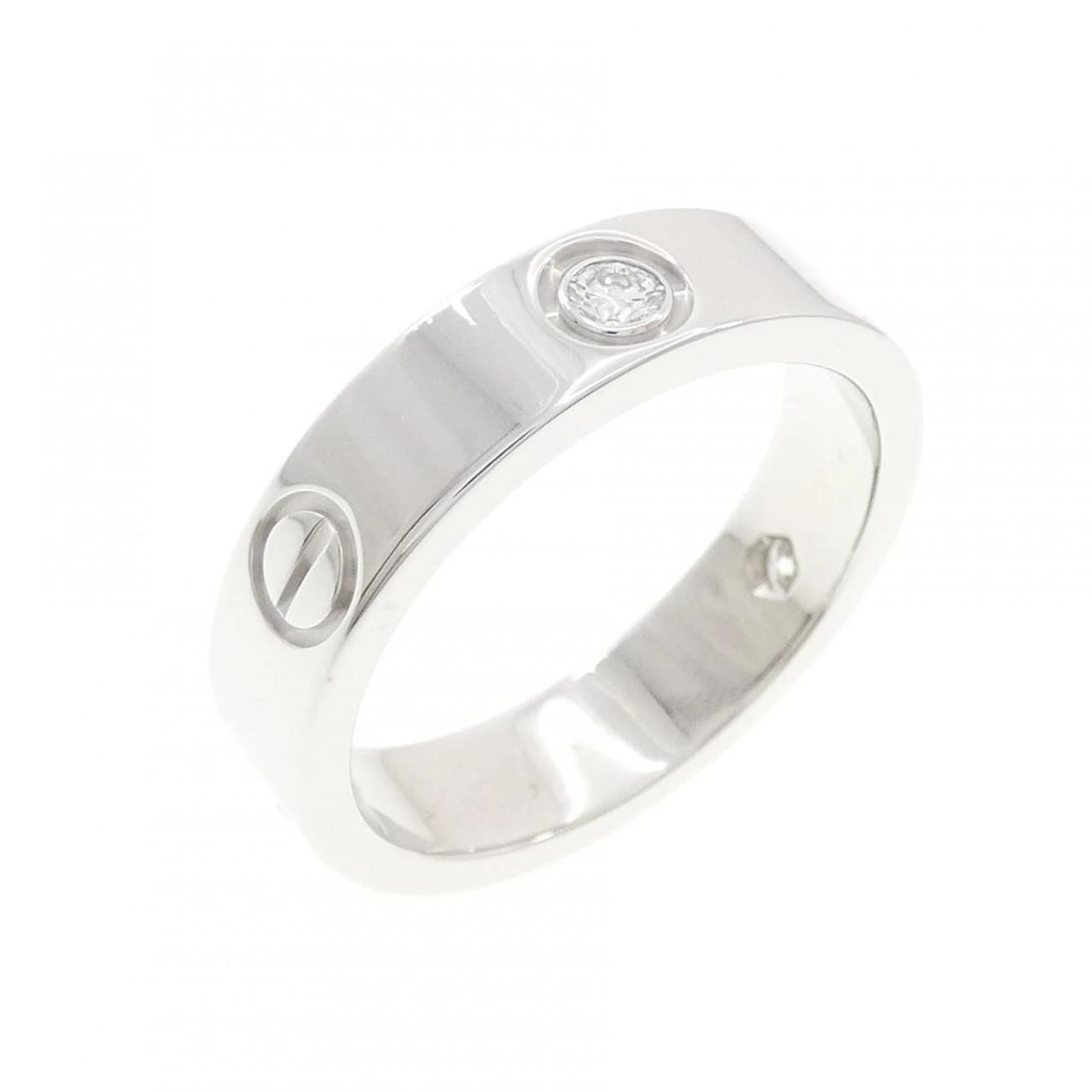 CARTIER LOVE HALF DIAMOND RING: Cartier Love Half Diamond Ring Brand: CARTIER Type/Style: Cartier Ring Material: 750 white gold, Main Stone natural Color: white gold Size: US 9 Accessories: None Accessories Notice: When