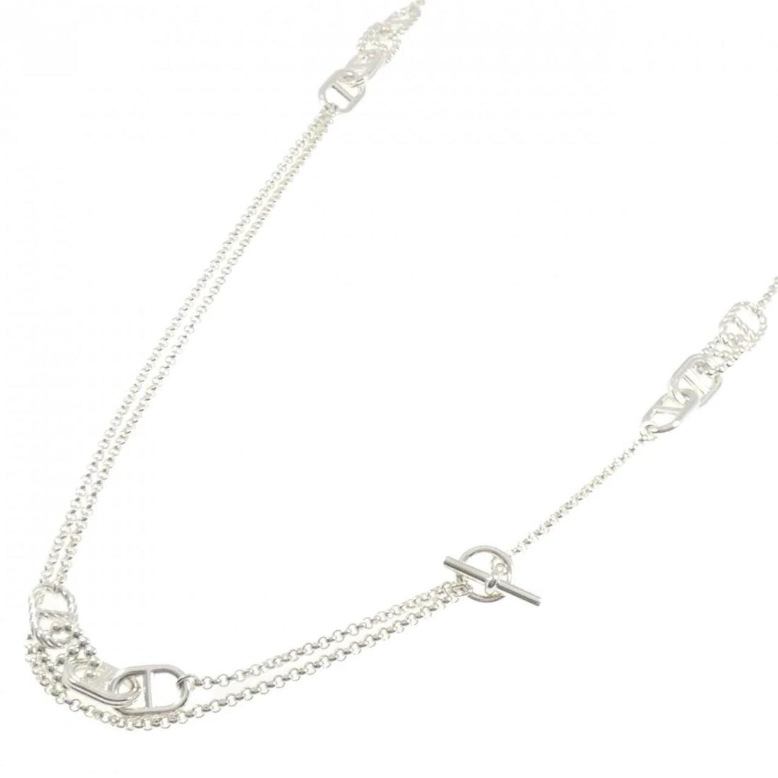 HERMES 925 NECKLACE: Hermes 925 Necklace Brand: HERMES Type/Style: Hermes Necklace Material: 925Silver, Color: silver Size: Length 78cm Actual Size Max width approx.: 11.5mm Chain maximum width approx.: 3.0mm