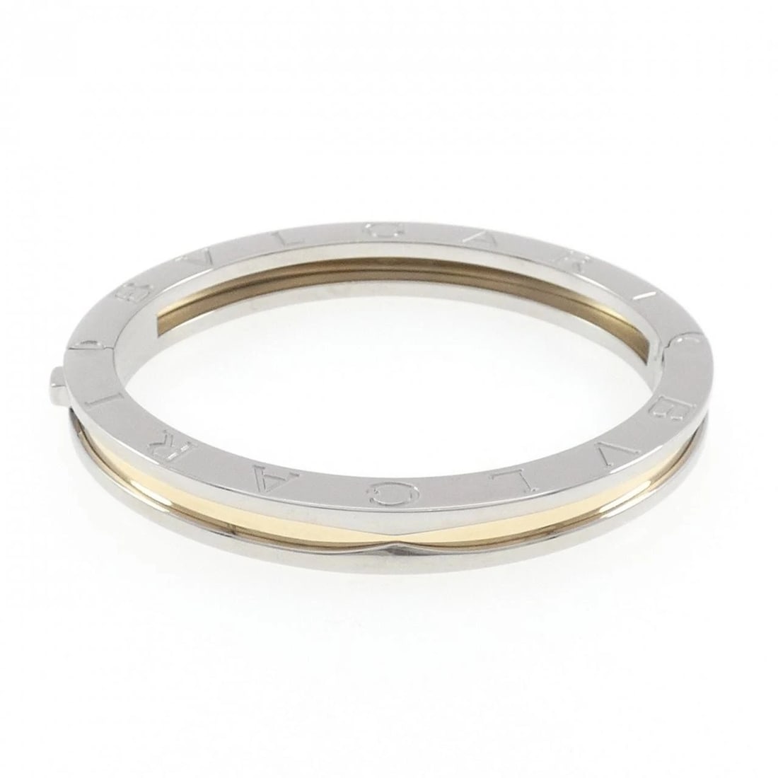 BVLGARI B.ZERO1 BANGLE: Bvlgari B.zero1 Bangle Brand: BVLGARI Type/Style: Bvlgari Bracelet Material: Stainless steel/750 yellow gold, Color: Stainless steel,yellow gold Size: Length 15cm Actual Size Max width approx: 7.0mm