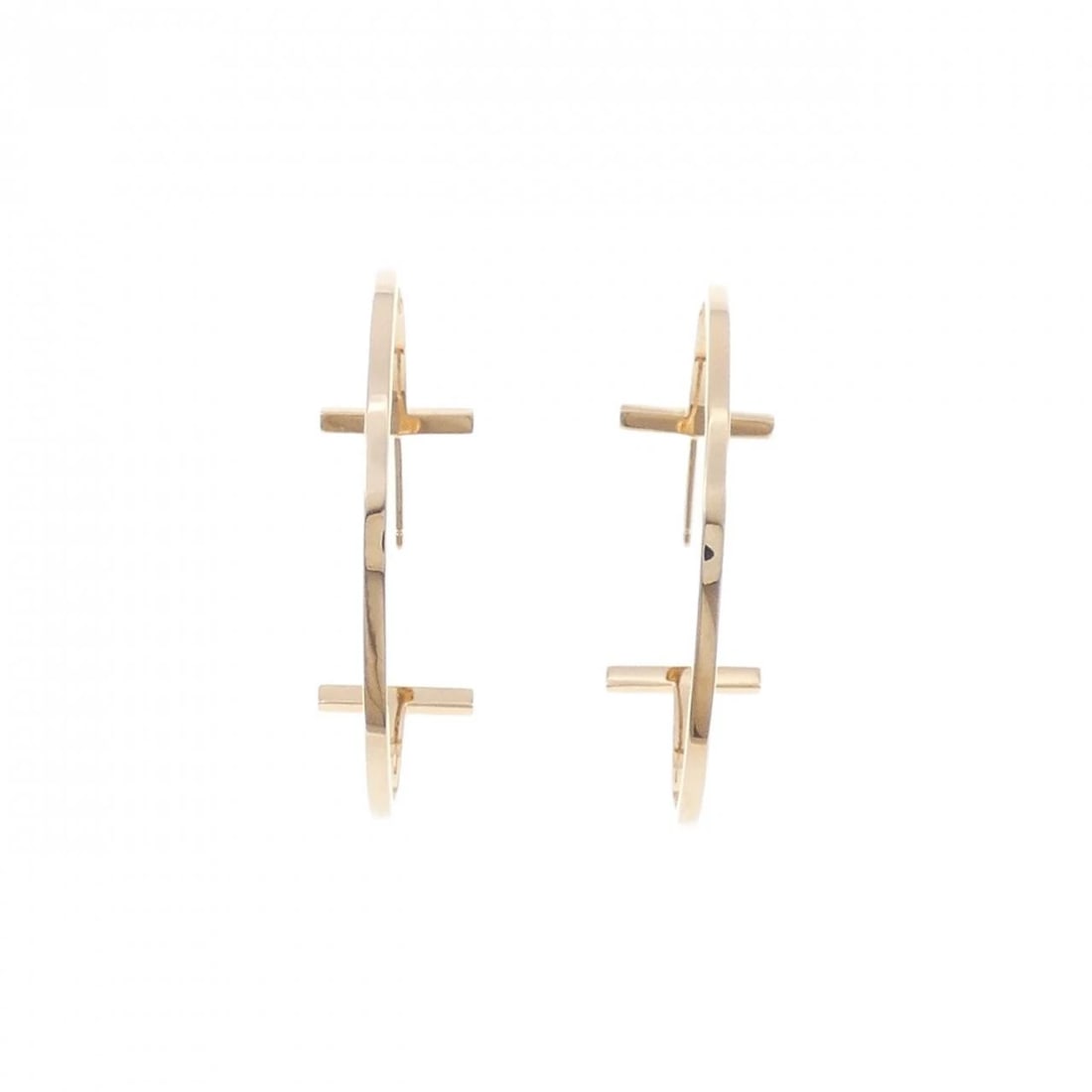 TIFFANY & CO. T-WIRE HOOP LARGE PIERCE: TIFFANY & Co. T-Wire Hoop Large Pierce Brand: TIFFANY&Co. Type/Style: TIFFANY&Co. Pierce/Earring Material: 750 Pink Gold, Color: pink gold Size: Actual Size Approx. height x width: 10.9mm x 35.2mm