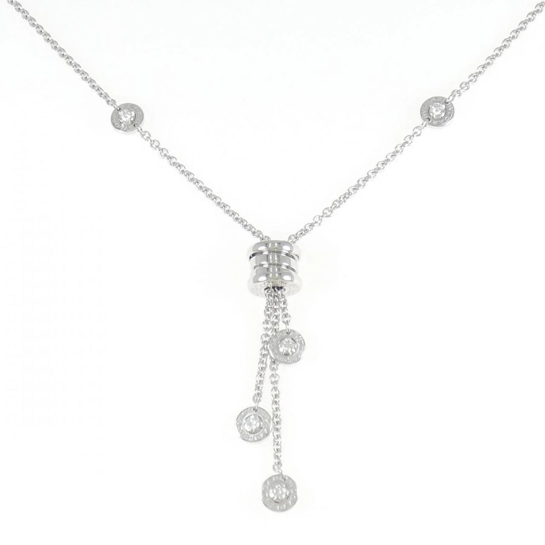 BVLGARI B.ZERO1 NECKLACE: Bvlgari B.zero1 Necklace Brand: BVLGARI Type/Style: Bulgari Necklace Material: 750 white gold, Main Stone Natural Color: White Gold Size: Length 40-46cm Actual Size Pendant Length approx. x width