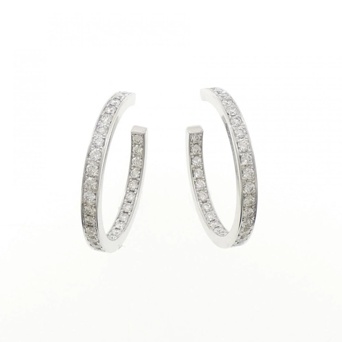 CARTIER CREOLE PIERCE: Cartier Creole Pierce Brand: CARTIER Type/Style: Cartier Pierce/Earring Material: 750 white gold, Main Stone Natural Color: White Gold Size: Actual Size Approximate dimensions (height x width):