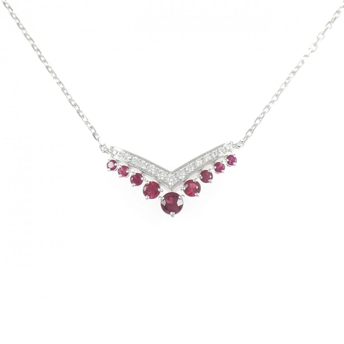 CHAUMET JOSEPHINE NECKLACE: Chaumet Josephine Necklace Brand: Chaumet Type/Style: Chaumet Necklace Material: 750 white gold, Main Stone Ruby Color: White Gold Size: Length 38-42cm Actual Size Pendant Length approx. x width