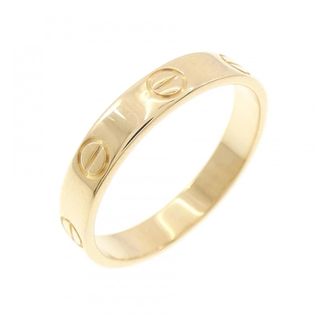 CARTIER MINI LOVE RING: Cartier Mini Love Ring Brand: CARTIER Type/Style: Cartier Ring Material: 750 yellow gold, Color: Yellow Gold Size: US 7 1/4 Accessories: None Accessories Notice: When purchasing pre-owned goods,