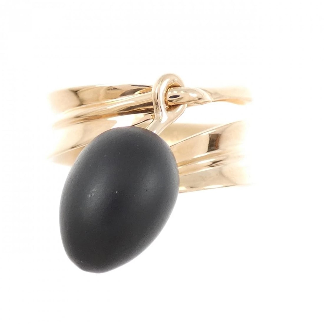 HERMES OBSIDIAN RING: Hermes Obsidian Ring Brand: HERMES Type/Style: Hermes Ring Material: 750 Pink Gold, Main Stone Obsidian Color: Pink Gold Size: US 4 1/2 Accessories: None Accessories Notice: When purchasing pre-owned