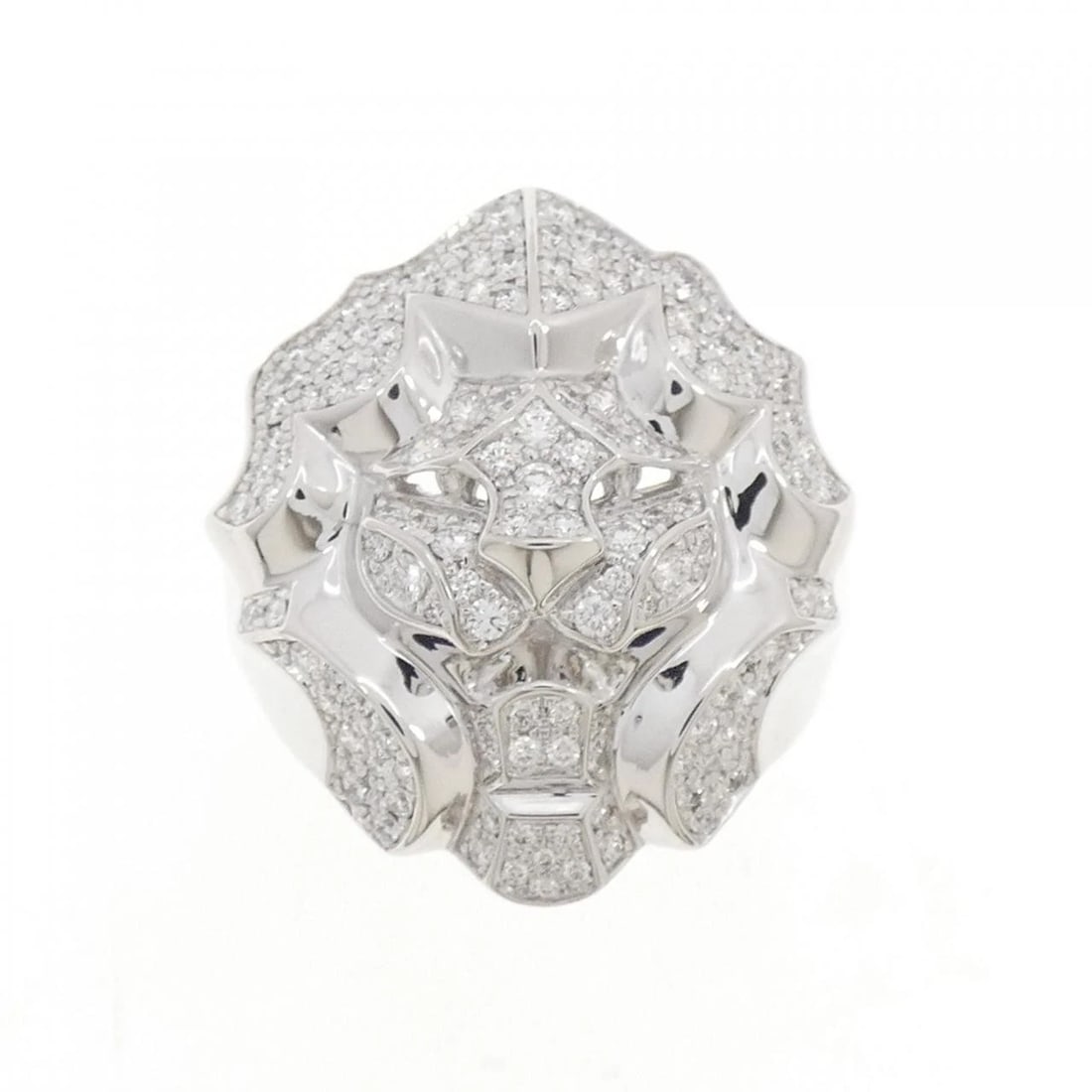 CHANEL SOUS LE SIGNE DU LION RING: Chanel Sous le Signe du Lion Ring Brand: CHANEL Type/Style: Chanel Ring Material: 750 white gold, Main Stone natural Color: White Gold Size: US 7 Accessories: None Accessories Notice: When