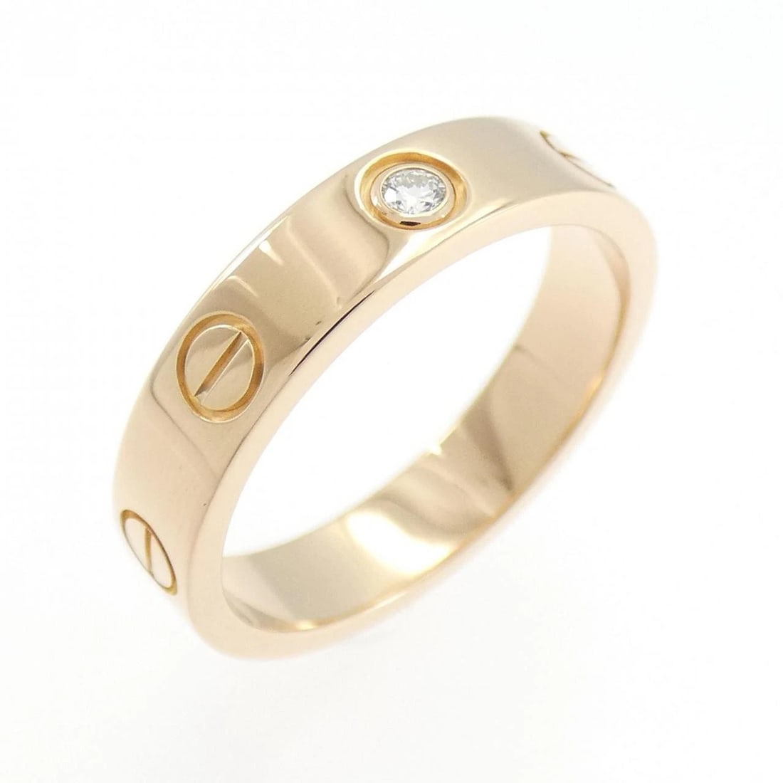 CARTIER MINI LOVE RING: Cartier Mini Love Ring Brand: CARTIER Type/Style: Cartier Ring Material: 750 Pink Gold, Main Stone natural Color: pink gold Size: US 5 1/4 Accessories: None Accessories Notice: When purcha