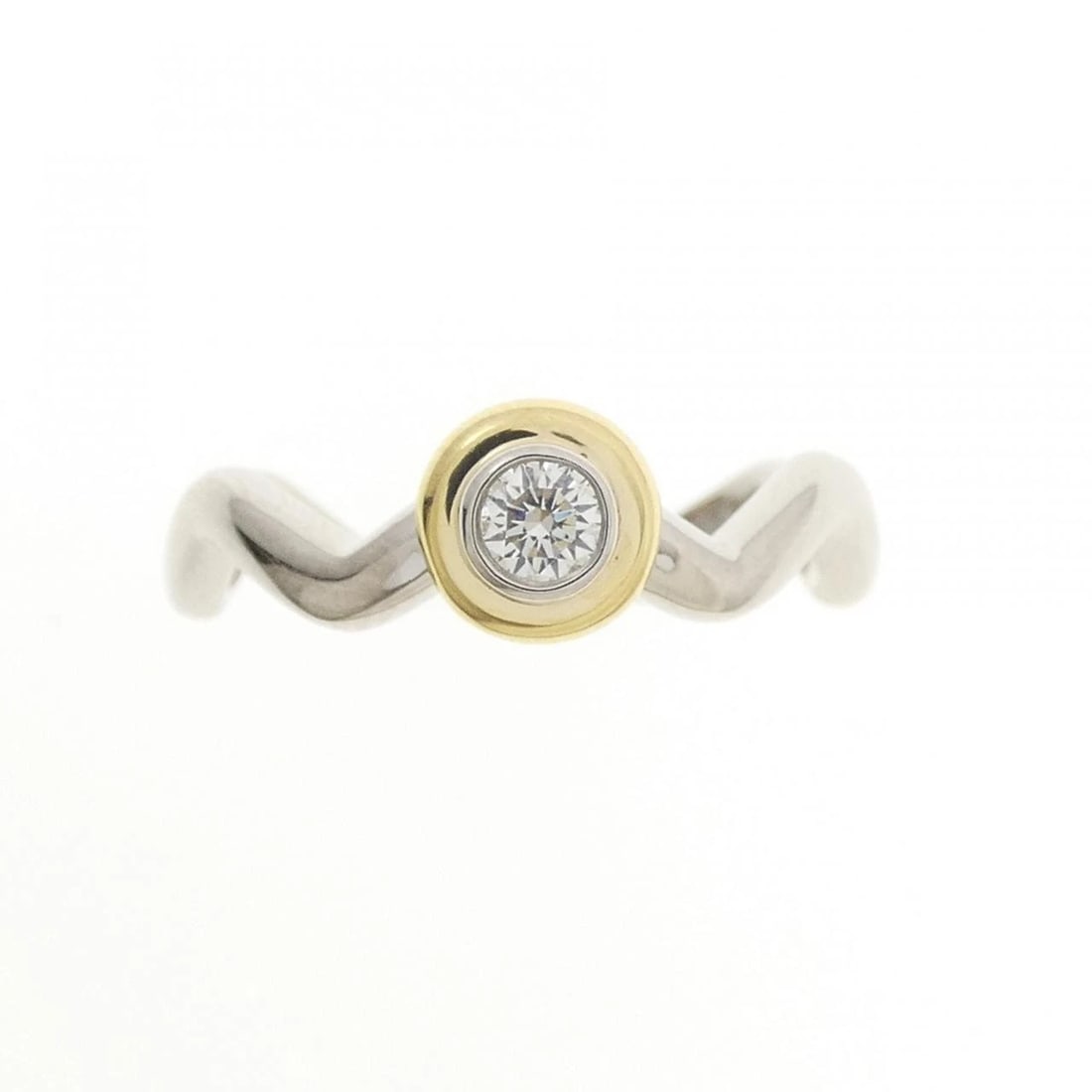 TIFFANY&CO. ZIGZAG RING: TIFFANY&Co. Zigzag Ring Brand: TIFFANY&Co. Type/Style: TIFFANY & Co. Ring Material: Platinum 950/750 Yellow Gold, Main Stone natural Color: silver,yellow gold Size: US 5 1/2 Accessories: None