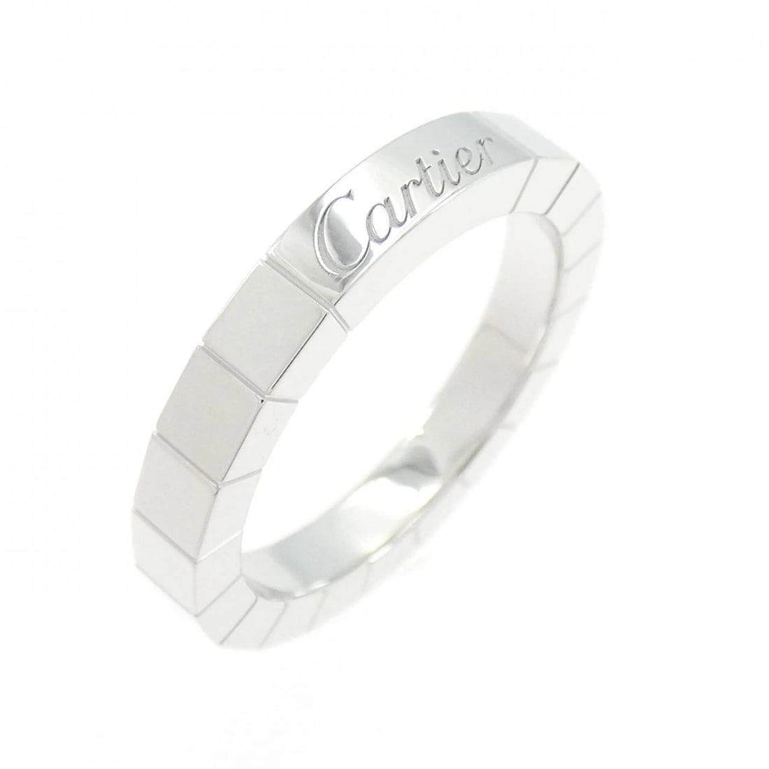 CARTIER LANIER RING: Cartier Lanier Ring Brand: CARTIER Type/Style: Cartier ring Material: 750White gold, Color: White gold Size: US 5.5 Accessories: None Accessories Notice: When purchasing pre-owned goods, please refer