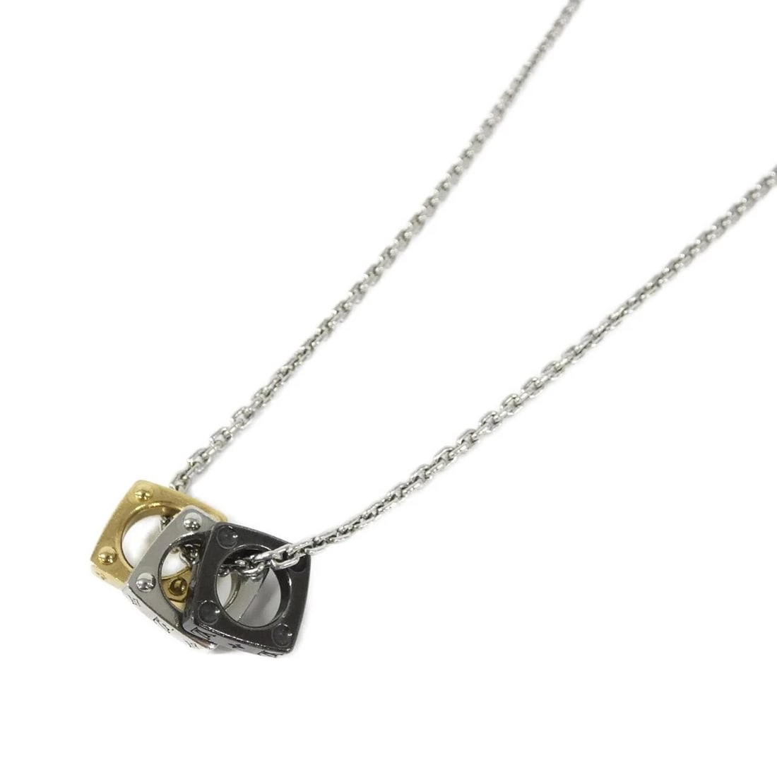 LOUIS VUITTON MONOGRAM BOLD PENDANT NECKLACE: Louis Vuitton Monogram Bold Pendant Necklace Brand: LOUIS VUITTON Type/Style: Louis Vuitton Necklace Material: None, Color: Gold,Silver Size: Length : 51/56/61cm Motif Width x Height x Depth (GUS