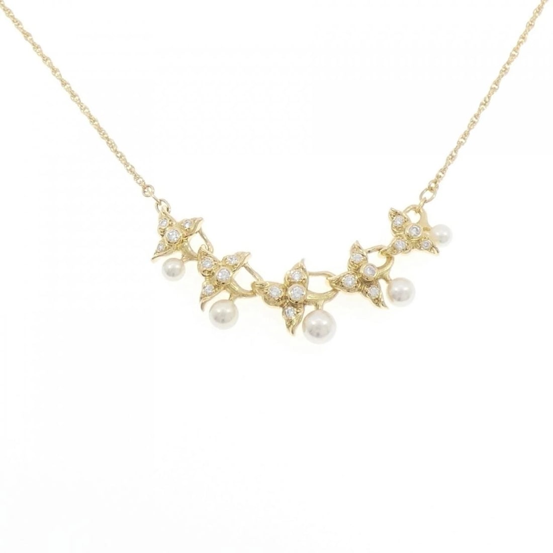 MIKIMOTO AKOYA PEARL NECKLACE: Mikimoto Akoya Pearl Necklace Brand: MIKIMOTO Type/Style: Mikimoto Necklace Material: K18Yellow Gold, Main Stone Akoya Pearl Color: Yellow Gold Size: Length 40cm Actual Size Max width approx.: 14.0mm