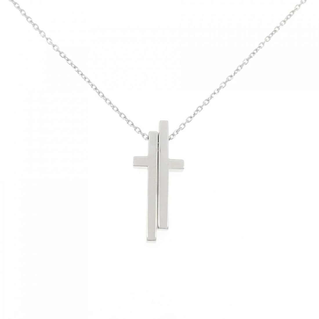 GUCCI SEPARATE CROSS NECKLACE: Gucci Separate Cross Necklace Brand: GUCCI Type/Style: Gucci Necklace Material: 750 white gold, Color: White gold Size: Length 40-49cm Actual Size Pendant Length approx. x width approx.: