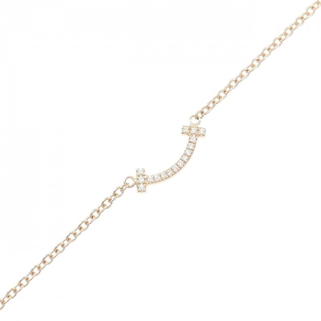 TIFFANY & CO. T SMILE MINI BRACELET: TIFFANY & Co. T Smile Mini Bracelet Brand: TIFFANY&Co. Type/Style: TIFFANY & Co. Bracelet Material: 750 Pink Gold, Main Stone Natural Color: Pink Gold Size: 17cm Actual Size Max width approx.: 4.7mm