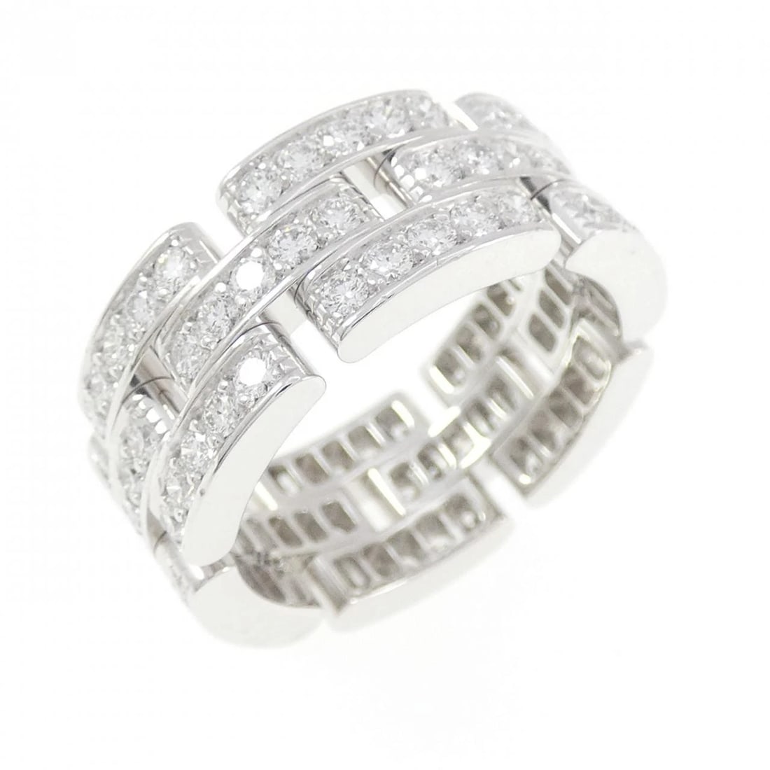 CARTIER MAILLON PANTHERE FULL DIAMOND RING: Cartier Maillon PANTHERE full diamond ring Brand: CARTIER Type/Style: Cartier Ring Material: 750 white gold, Main Stone Natural Color: White Gold Size: US 6 Accessories: None Accessories N