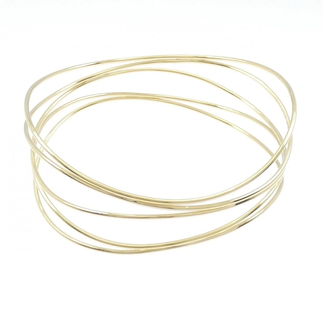 TIFFANY&CO. WAVE BANGLE: TIFFANY&Co. Wave Bangle Brand: TIFFANY&Co. Type/Style: TIFFANY & Co. Bracelet Material: 750 yellow gold, Color: Yellow Gold Size: 19cm Actual Size Max width approx: 24.0mm Accessories: None