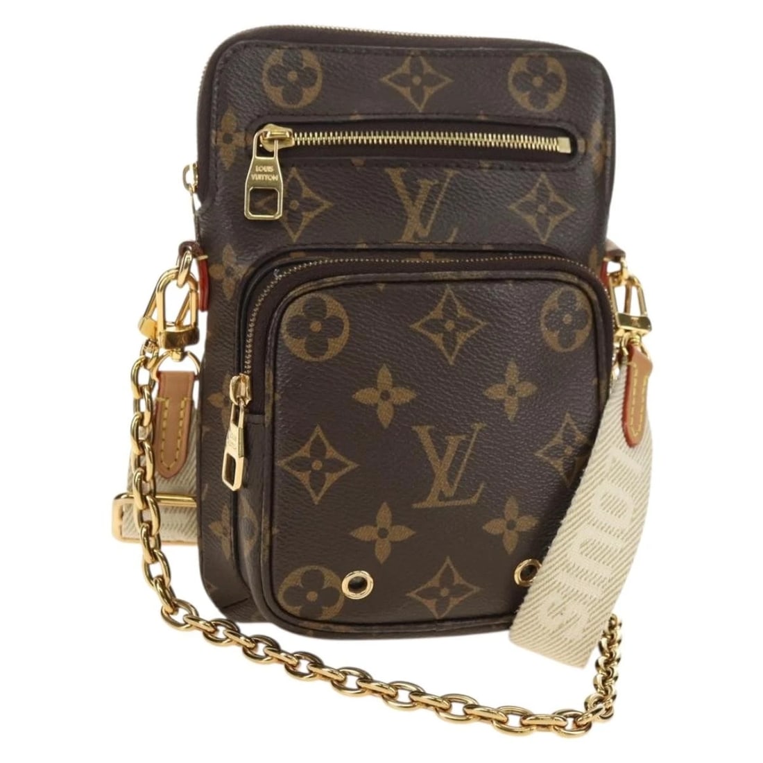 LOUIS VUITTON MONOGRAM UTILITY CROSS BODY SHOULDER BAG: LOUIS VUITTON Monogram Utility Cross Body Shoulder Bag Brand: LOUIS VUITTON Type/Style: Shoulder Bag Material: Monogram canvas Color: Monogram Size: Size(Inch) W4.7 x H6.3 x D1.4inch(Approx) Acces