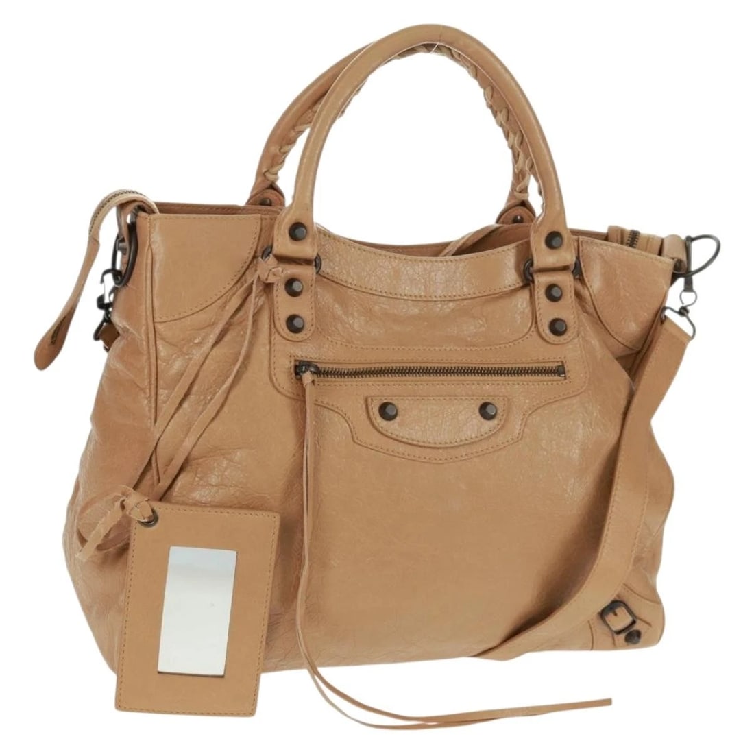 BALENCIAGA CLASSIC VERO HAND BAG LEATHER BEIGE: BALENCIAGA Classic Vero Hand Bag Leather Beige Brand: BALENCIAGA Type/Style: Hand Bag Material: Leather Color: Beige Size: Size(Inch) W13.8 x H11.0 x D4.7inch(Approx) Handle Drop:5.1inch(Approx) A