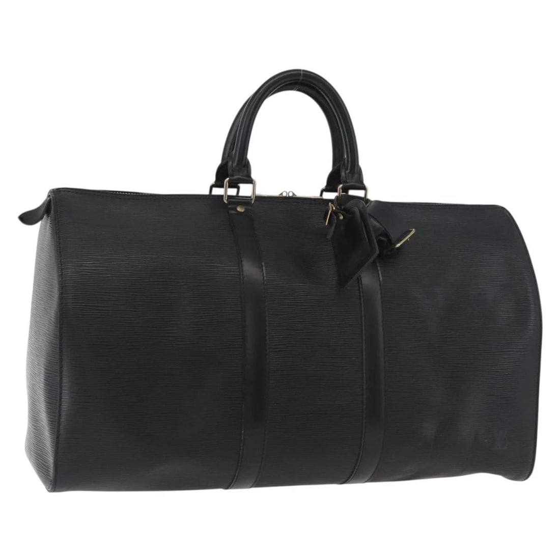 LOUIS VUITTON EPI KEEPALL 45 BOSTON BAG BLACK: LOUIS VUITTON Epi Keepall 45 Boston Bag Black Brand: LOUIS VUITTON Type/Style: Boston Bag Material: Epi Leather Color: Black Size: Size(Inch) W18.5 x H11.0 x D8.3inch(Approx) Accessories: None